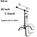 Selens 20 Inch Light Stand Photography Stainless Steel Heavy Duty C Stand Tripod With Boom Arm Fit