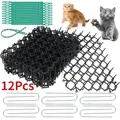 12Pcs 15.5CM*20CM Garden Prickle Strip Dig Stop Cat Repellent Deterrent Mat Spike Portable Anti-Cat
