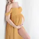 Maternity Off Shoulder Chiffon Gown Photography Lace Split Front Maxi Dress for Photoshoot Dress