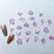 50pcs Pink Purple Luminous Nails Decora Accessories Sweet Kawaii Dragon Swan Butterfly 3D Parts