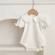 Baby Newborn Bodysuit Summer Doll Collar Baby Romper White Cotton One-piece Clothes Infant Girls