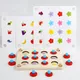 3D Wooden Puzzle Board with 4 Pcs Cards Preschool Kids Cognition Fruit Animals Matching Memory Game