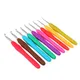 Crochet Needle Hand Knitted Aluminum Crochet Hook with Colorful Soft Rubber Grip Cushioned Knitting