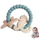 1pc BPA Free Silicone Teether Marine Animal Rodent Gum Pain Baby Relief Teething Wooden Teether Ring