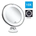 Led Light Mirror 10X Magnifying Makeup Mirror Vanity Mirror with Lights LED Round Standing Mirror