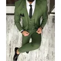 2024 ultimi disegni di pantaloni da cappotto abito da uomo verde chiaro Business Slim Fit sposo