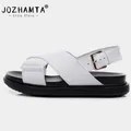 JOZHAMTA taglia 35-44 sandali da donna sandali con fibbia cinturino in pelle scarpe con plateau per