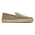 TOMS Men's Alonso Taupe Suede Rope Loafer Espadrille Slip-Ons Grey/Natural, Size 10