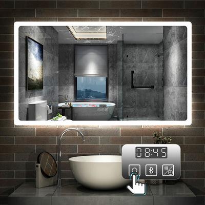 160 x 80 cm LED+Beschlagfrei+3 Lichtfarben Dimmbar+Uhr+Bluetooth+Helligkeit Memory Funktion Image