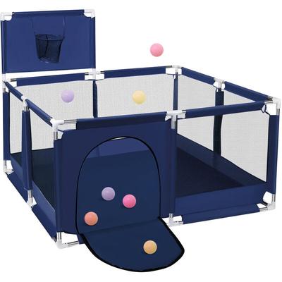 Drillpro - Laufgitter Laufstall für Baby Kinder 128 x 128 cm Schutzgitter mit Aufbewahrungstasche