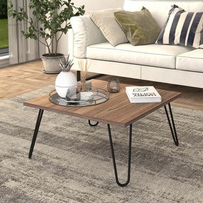 [en.casa] - Couchtisch Vindeln 60x60x30cm Walnuss / Schwarz Image