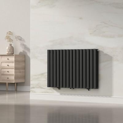 Design Röhrenheizkörper Nore Schwarz 60x90cm Doppellagig 1180W [neu.haus] Image