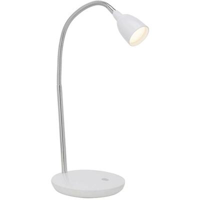 Lampe Anthony led Tischleuchte eisen/weiß 1x 2.4W led integriert, (200lm, 3000K) Mit Druckschalter