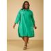 Plus Size Embroidered Hi Low Shirtdress