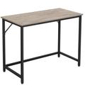 Bureau 50 x 100 x 76 cm effet bois cadre en acier grège noir