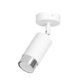 Spot de plafond orientable moderne cylindrique blanc et chrome