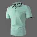 Per uomo POLO Camicia da golf Golf Strada Informale Classico Manica corta Di tendenza Essenziale Color Block Pulsante Estate Standard Verde prato Blu cielo chiaro Nero Bianco Rosa Rosa Perla POLO