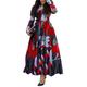 Women's Shirt Dress Work Dress A Line Dress Maxi long Dress Red Blue Fuchsia Long Sleeve Floral Print Spring Shirt Collar Elegant Summer Dress Spring Dress 2022 M L XL XXL