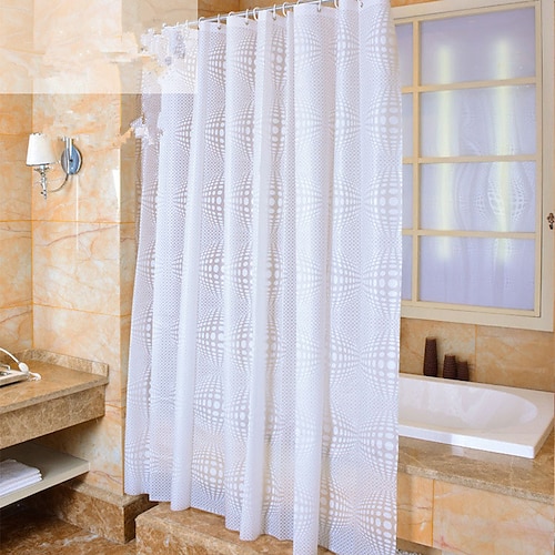 Peva 200 cm hoch duschvorhang waschbar wasserfester schimmelresistenter verstärkter Duschvorhang Toilettenbadezimmer Streifen-Druck Image