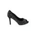 Your Party Shoes Heels: Slip-on Stiletto Cocktail Party Black Shoes - Women's Size 7 - Peep Toe