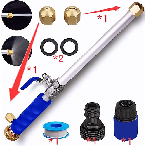 2023 ugello a getto aggiornato per tubo da giardino idropulitrice bacchetta idropulitrice strumenti idropulitrice ad alta pressione con 2 diversi ugelli e connettori rapidi per tubi