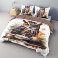 Bettbezug-Set mit Eulenmuster, 2-teiliges Set, 3-teiliges, leichtes, weiches, kurzes Plüsch-Set, Baumwoll-Bettwäsche-Set, ultraweiches Bettdecken-Set, King-Size-Bett, Queen-Size-Bettbezug