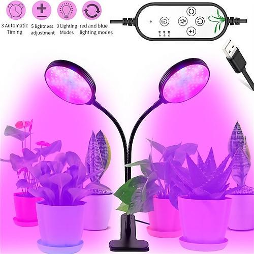 1/2pcs Grow Light LED Full Spectrum Phytolamps USB Grow Light mit Timer-Steuerung Desktop-Clip Phyto-Lampen für Pflanzen Sämlinge Blumen Growbox