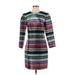 Trina Turk Cocktail Dress - Sweater Dress: Silver Stripes Dresses - Women's Size 0