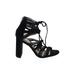 Vince Camuto Heels: Black Solid Shoes - Women's Size 5 - Open Toe