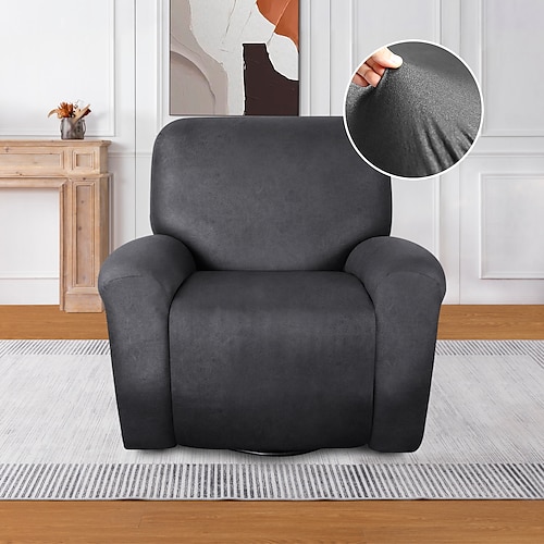 Relaxsessel-Bezüge, Stretch-Leder-Sofabezug, Relaxsessel-Bezüge für 1-Sitzer-Relaxsofa, Einzelsitz-Relaxcouch-Bezüge, 4er-Set, weicher Spandex, maschinenwaschbar Image
