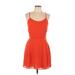 The Hanger Casual Dress - A-Line Scoop Neck Sleeveless: Orange Solid Dresses - New - Women's Size Large