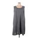 Roaman's Casual Dress - A-Line Scoop Neck Sleeveless: Gray Dresses - Women's Size 28