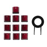 YOUNGNA 10PCS Non-Slip RGB Keycaps Red for Corsair K70 K65 K95 G710 ANSI Layouts OEM