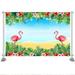 Summer Flamingo Backdrop Tropical Flowers Leaves Background Aloha Hawaiian Luau Beach Event Birthday Party Decor