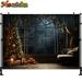 Christmas Window Snowy Night Backdrops Xmas Tree Portrait Photos Photography Background Candles Gift Boxes Decor