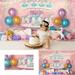 Newborn 1st Birthday Backdrops Floral Cake Table Party Baby Printed Backdrop Circus Artistic Child Background