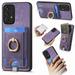 Wallet Case for Samsung Galaxy A53 5G with Detachable Card Holder Rotation Ring Stand Case Magnetic Vintage PU Leather Cover Compatible with MagSafe Shockproof Case for Galaxy A53 5G Purple