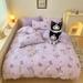 Kawaii Bed Accessories Cinnamoroll Purin Dog Pochacco Anime Cotton Soft Bedding Four-Piece Set Cute Sweet Creative Girls Gifts