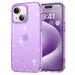 SaniMore for iPhone 15 Plus Case Full Camera Lens Protection Women Cute Clear Glitter Bling Sparkly Cover Anti-yellow Transparent Shockproof Bumper for for iPhone 15 Plus Purple