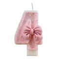 Pink Birthday Number Candle 3 Inch 0-9 Birthday Candles 3D Bow Designed Glitter Pink Number Candles Birthday Party Pink Theme Decorations Supplies for Birthday Baby Shower Boys Girls Theme Party G3T0