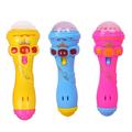 LED Light Flashing Projection Microphone Torch Shape Gift Kids Children Gau P1T1