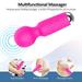 Mini Manual Waterproof Back Massagers Rechargeable Cordless Hand Wand Massager for Neck Shoulder Back Foot Muscle Body Massage Sport Recovery Rose Red