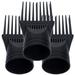 3PCS/ Set Hair Dryer Comb Attachment Professional Hair Dryer Comb Nozzle Hairdressing Styling Salon Tool for Barber Shop ( Black )
