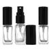 Perfume Atomizer Empty Refillable Square Glass Bottle Black Sprayer 1/6 Oz 5Ml (Set Of 10)