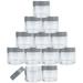 Beauticom 30G/30ML Clear Round Sample Container Jars With Gray Flat Top Lids For Cream Salves Cosmetic And Makeup Samples - BPA (12 Pieces)