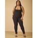 Plus Size Ribbed Square Neck Catsuit