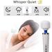 USB Charging 10 Speeds Powerful Hand held Wand Massager with Strong Vibration Personal Massager.White.