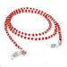 60cm Crystal Beads Beaded Glasses Eyeglasses Sunglass Spectacles Chain Holder Neckchain (Red+Clear)