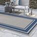 Blue/Gray Rectangle 8' x 10' Indoor/Outdoor Area Rug - Rim Solid Border Borderline Indoor & Outdoor Area Rug by Modway Polypropylene | Wayfair