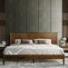 Union Rustic Kalleen Solid Wood Bed Frame w/ Artistic Patterned Headboard Wood in Brown | 41.3 H x 80.3 W x 83.7 D in | Wayfair